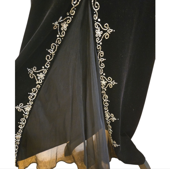 Vintage Dave & Johnny By Laura Ryner Elegant Black Velvet Evening Dress … - Picture 7 of 8